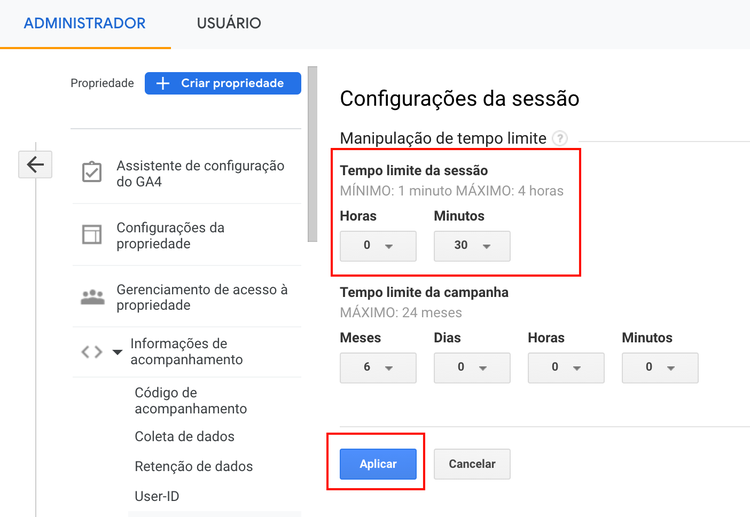 sessões do google analytics