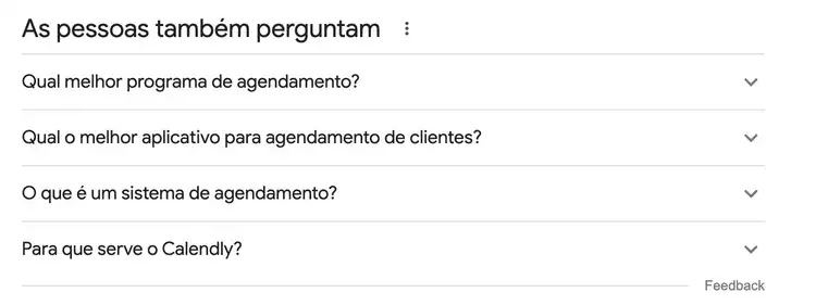 seção As pessoas também perguntam para o melhor software de agendamento