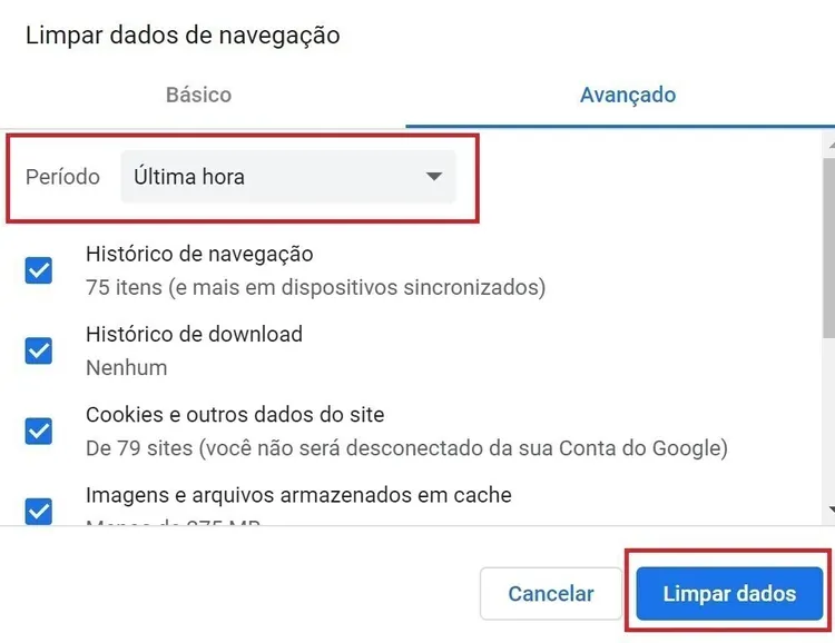 Firefox clear browsing data dialog with time period set to last hour and checkboxes