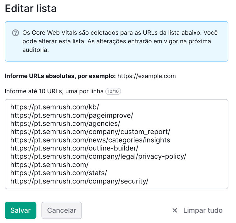 auditoria SEO: editar urls