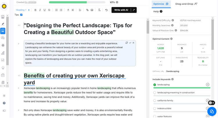 Gerador de Conteúdo de IA - resultados no GrowthBar