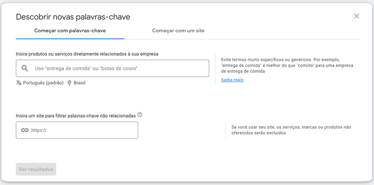 descobrir novas palavras-chave