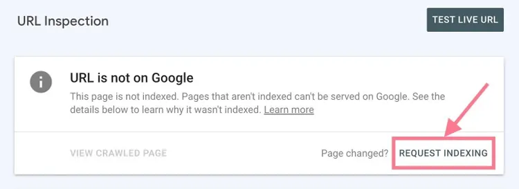 google search console url inspection