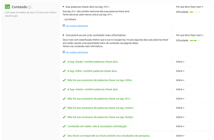 ideias de melhoria de conteúdo