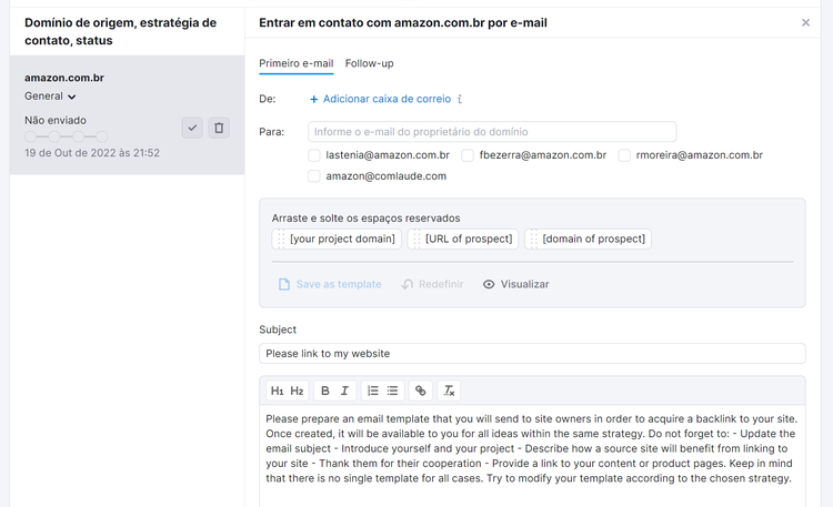 template de e-mail