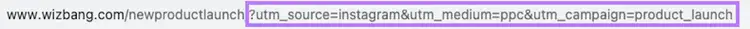 Um exemplo de URL de rastreamento de campanha para você usar nos anúncios