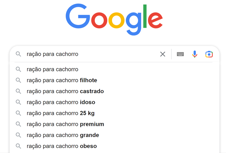 preenchimento automático - autocompletar google