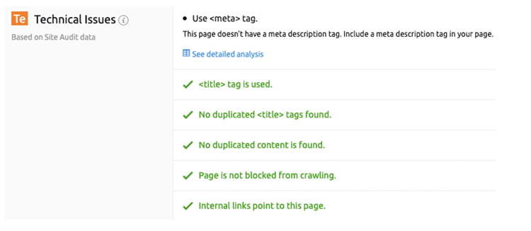 Meta description ferramenta análise detalhada página