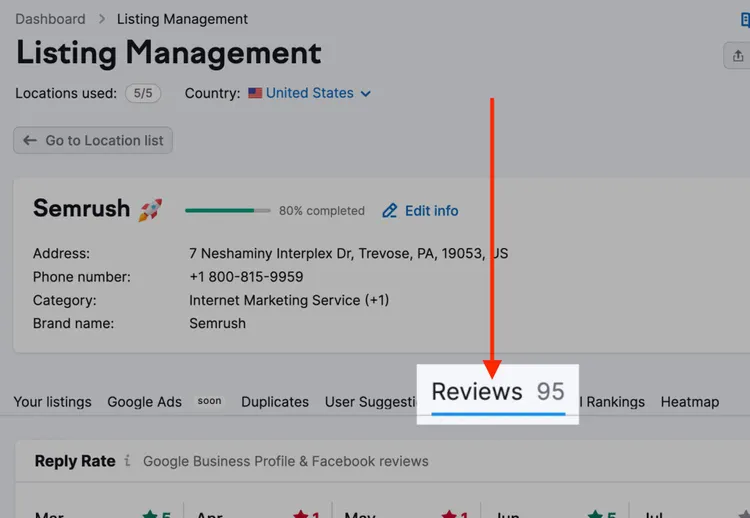 aba de comentários na ferramenta