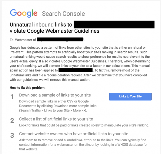 Google Search Console: aviso de links artificiais com 3 passos para resolução