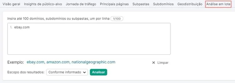 ferramenta de analise em lote