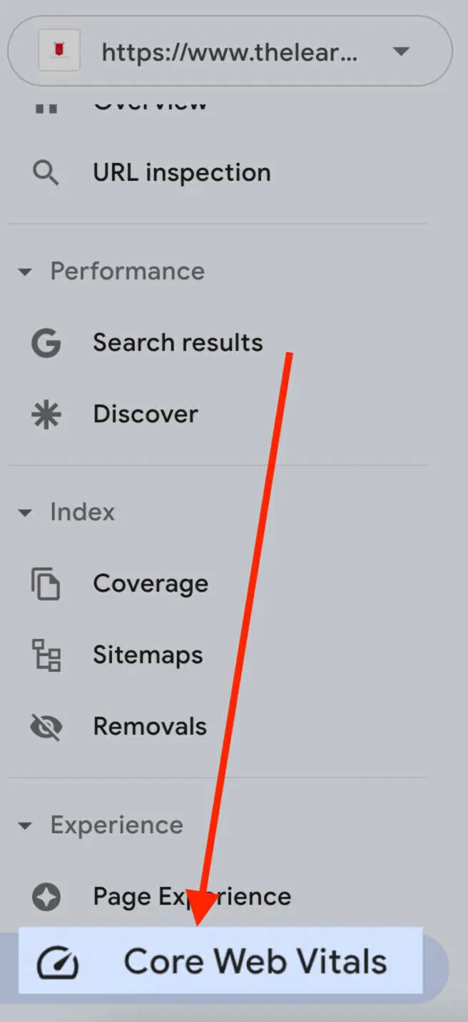 google search console core web vitals