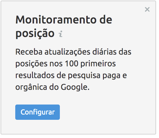 Card descrevendo monitoramento de posição no Semrush