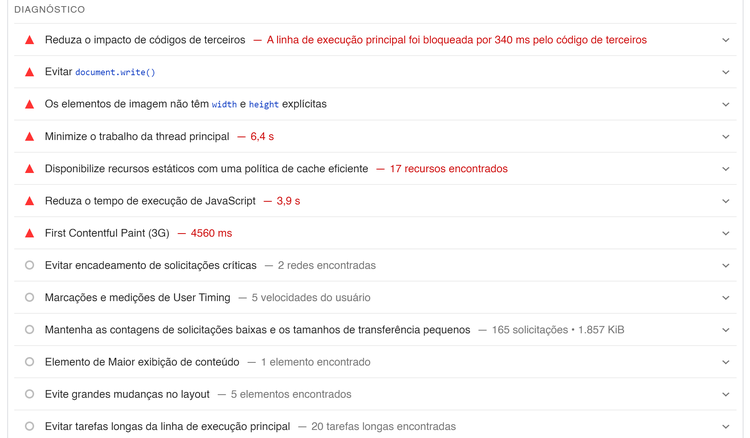 como melhorar seo - google pagespeed insights - melhorias