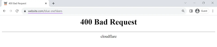 página simples com texto que diz "400 Bad Request"