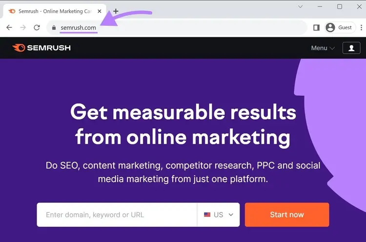 Página “semrush.com”