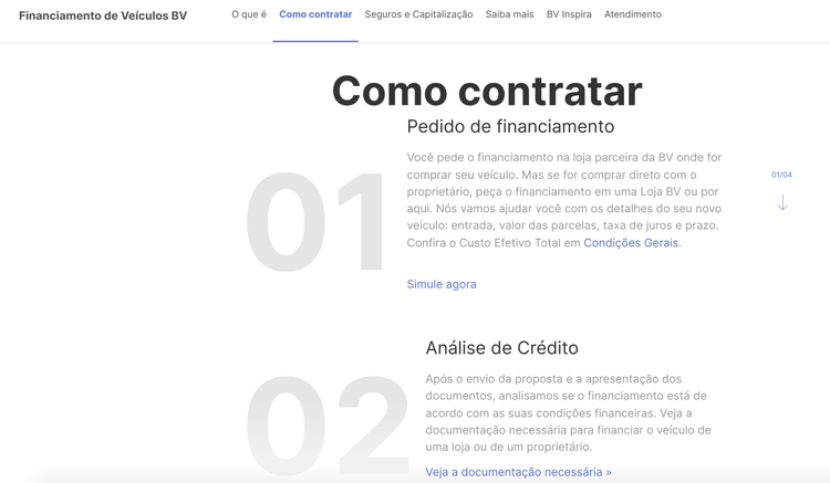 Links contextuais financiamento carros página temática