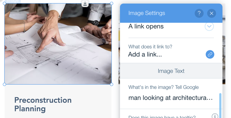 Wix alt text atributo