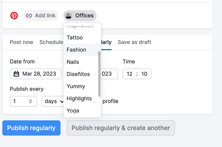 Criando Novas Publicações para o Pinterest