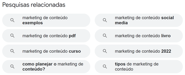 pesquisas relacionadas do google