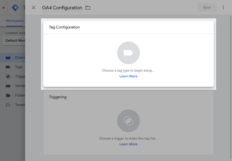 Configuração de tags destacada
