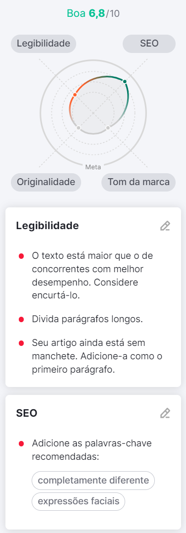 SEO Writing Assistant da Semrush