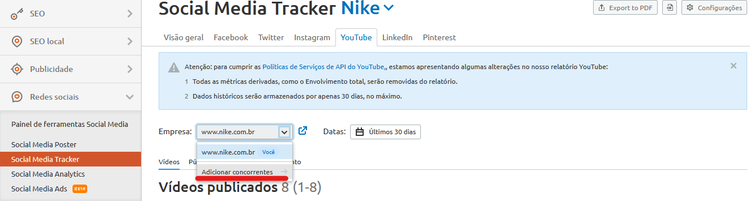 Social Media Tracker Semrush