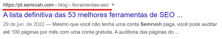 como ranquear no oogle - exemplo url curta
