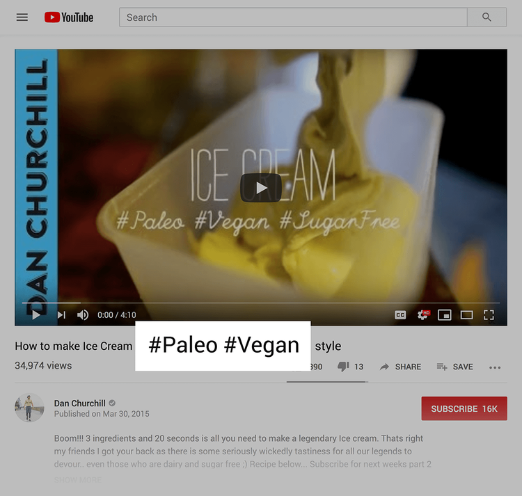 Hashtags do YouTube no título do vídeo