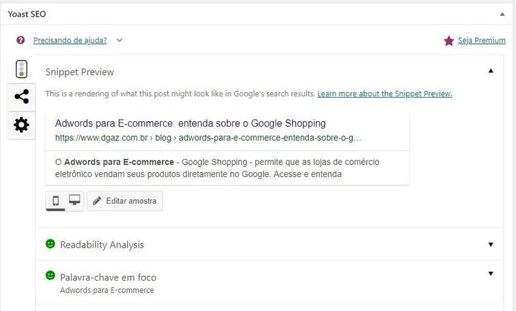 exemplo do template do yoast na plataforma wordpress
