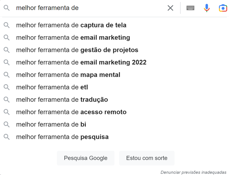 autocompletar do google