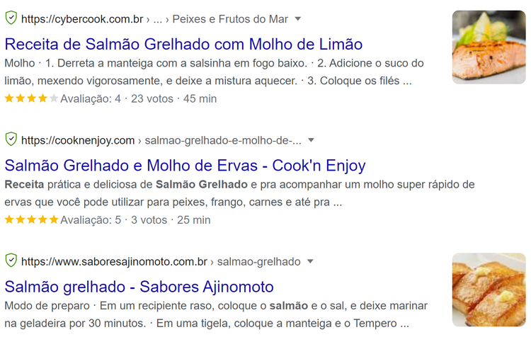 title tags na página de resultados