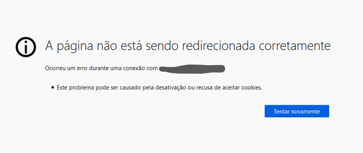 erro de redirect exemplo