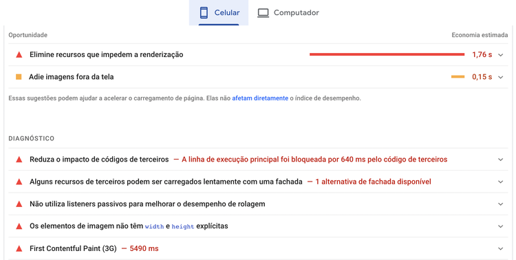 ferramenta Google PageSpeed Insights