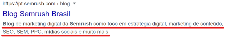 como ranquear no google - exemplo de metadescrição