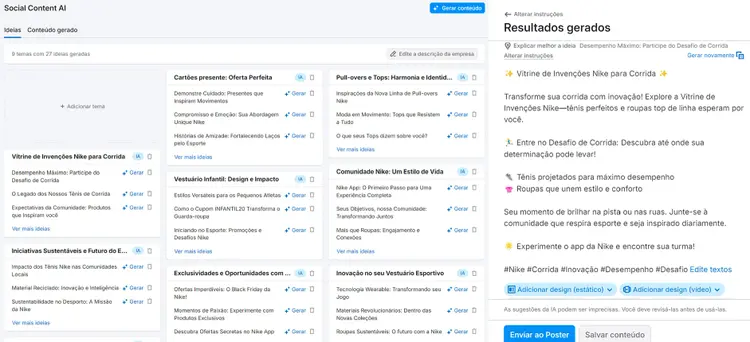 Gerador de Conteúdo de IA - Social Content Ai da Semrush