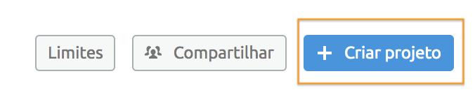Botão 'Criar projeto' destacado em azul na interface do Semrush