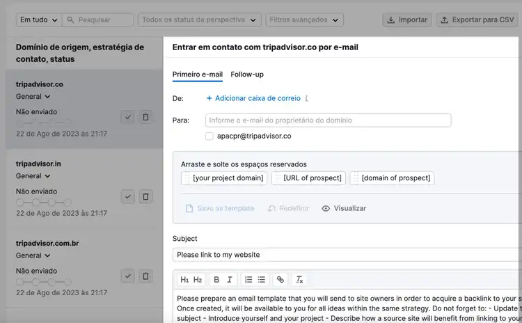 template e-mail backlink contato