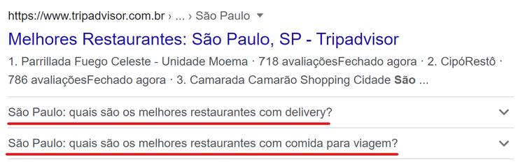 marcação com sitelinks