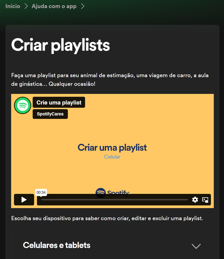 exemplo perguntas frequentes - spotify