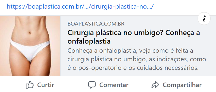 exemplo de publicação no facebook sem open graph
